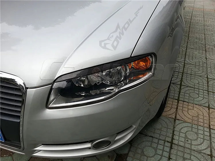 Подходит для Audi A4 B7 лампа из углеродного волокна фара с козырьком для бровей