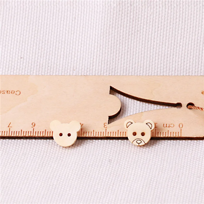2 отверстия Медведь деревянные кнопки ручной работы сделай сам 13 мм натуральный