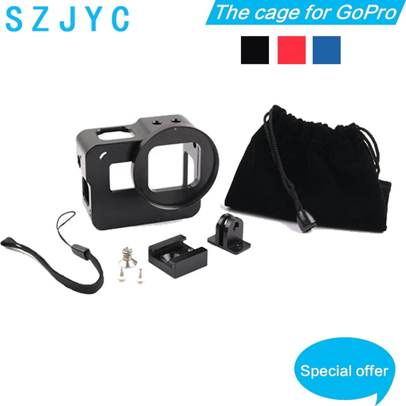 CNC алюминиевый сплав защитный чехол для GoPro HERO 5 6 7 черная камера крепление-сетка с