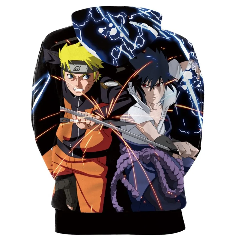 Autumn winter new anime character Naruto Sasuke 3D printing digital hooded sweater costume cosplay Uni | Тематическая одежда и