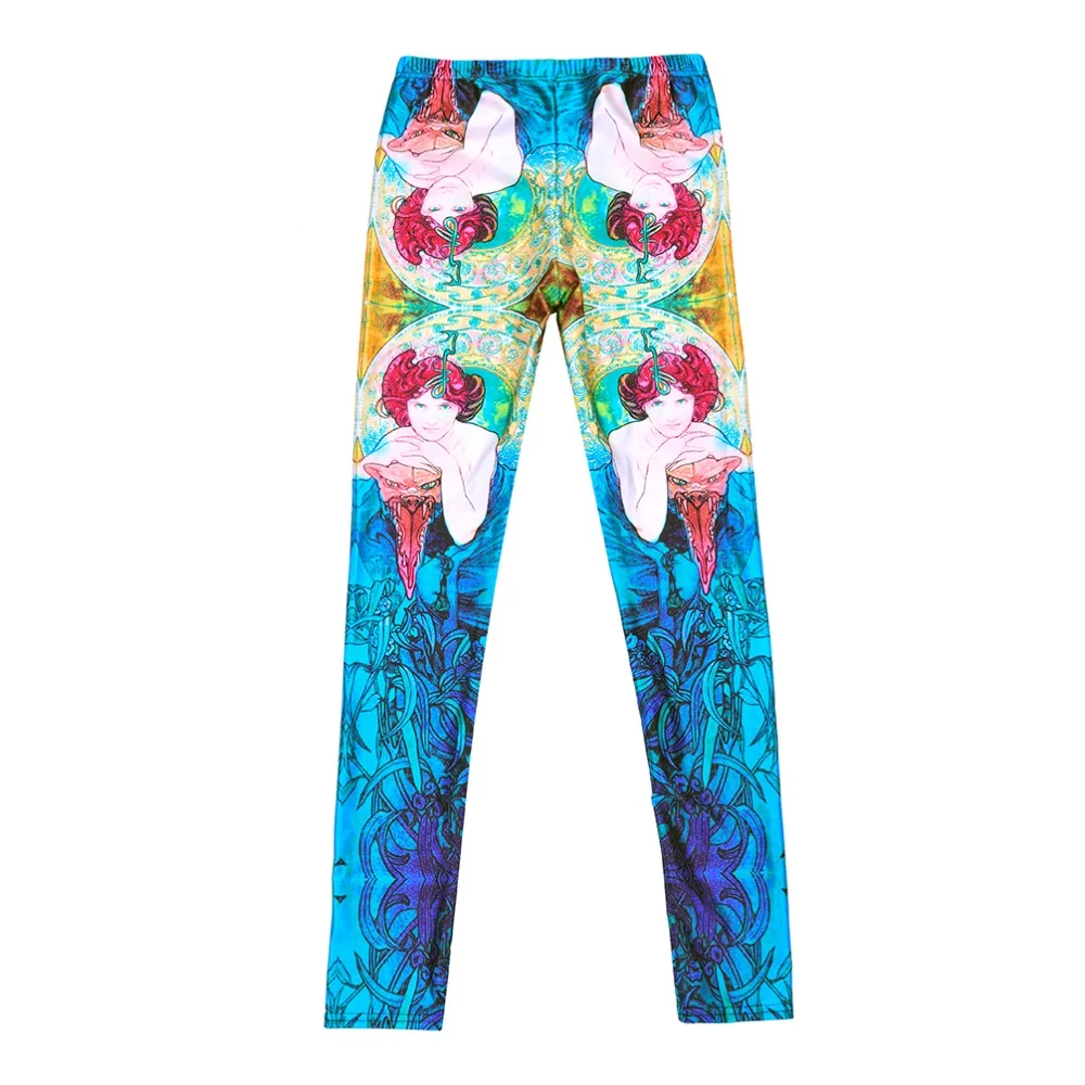 

Elastic Casual Pants 3D Digital Printing Red-haired woman Pattern Women Leggings 7 sizes Fitness Clothing Free Shipping