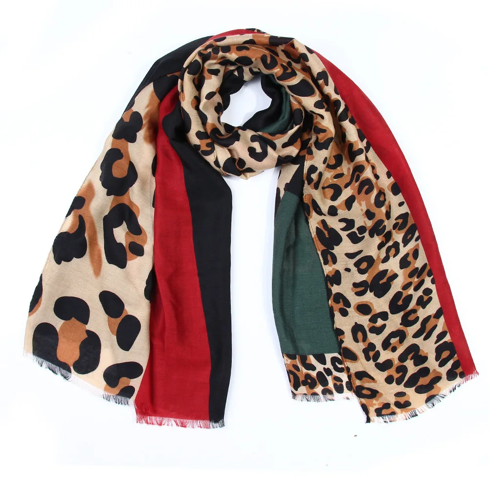 

Модный Зимний Теплый Женский атласный шарф с леопардовым принтом, модный многофункциональный Женский Ретро шарф-шаль