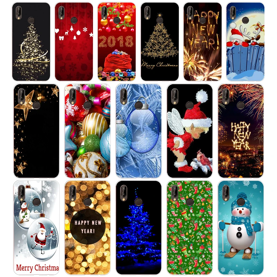 96 новогодний Снеговик цветной Мягкий силиконовый чехол из ТПУ для Honor 10 huawei p mate 20