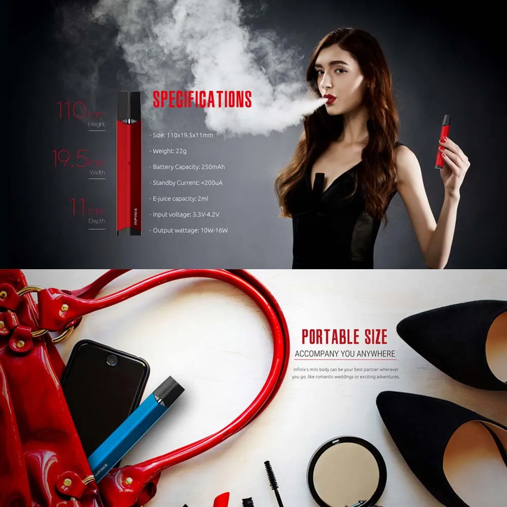 Оригинальный набор SMOK INFINIX vape pod встроенный аккумулятор 250 мАч емкость 2 мл вейп