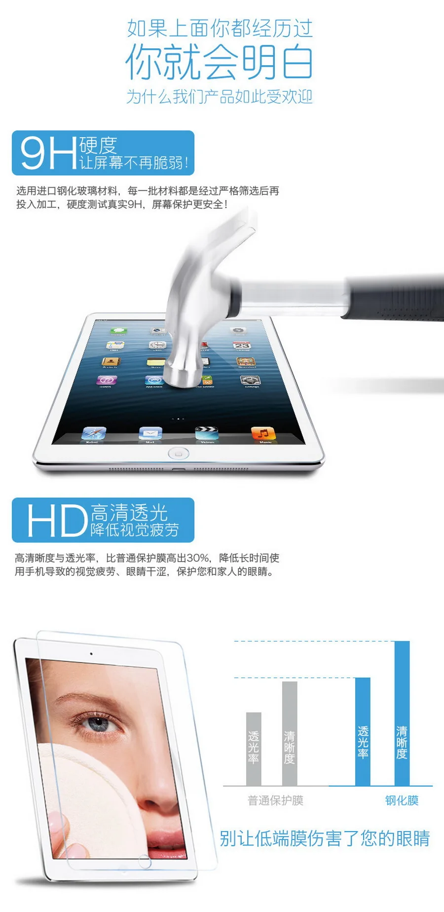 100 шт. 9H закаленное стекло для ipad mini 1 2 3 4 защитная пленка экрана 018 Air Pro 0 26 мм |