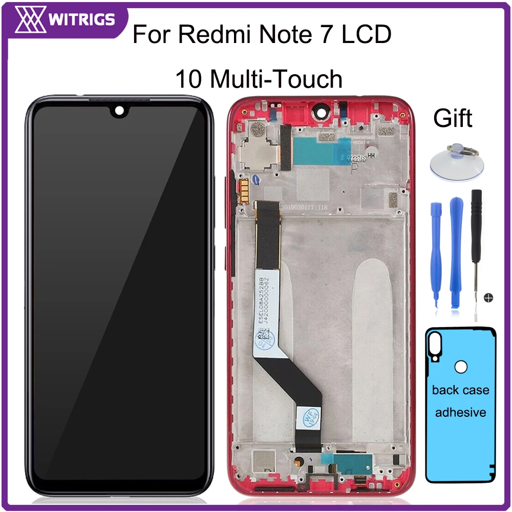 10 сенсорный ЖК дисплей для Xiaomi Redmi Note 7 кодирующий преобразователь сенсорного
