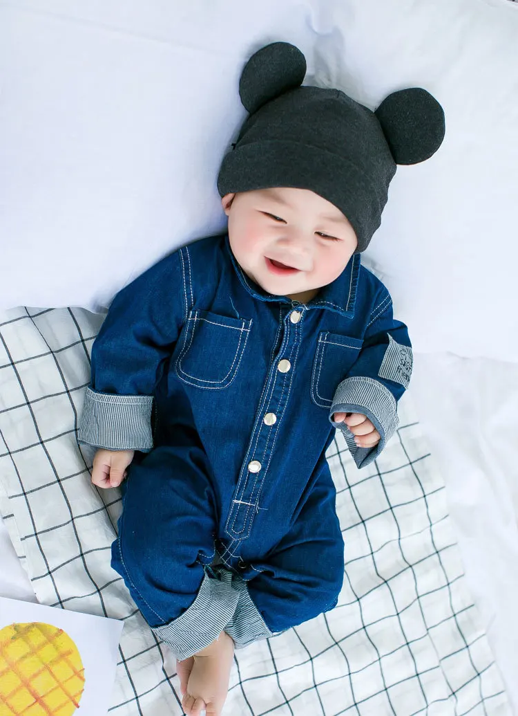 Новорожденных Bebes одежда для маленького мальчика джинсовые детские комбинезоны длинные рукава комбинезон для мальчиков повседневная одежда для новорожденных