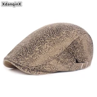 xdanqinx novel adult mens hat fashion beret adjustable size personality hip hop hats for men 2019 new literary youth tongue cap
