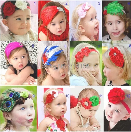 Children's Hair Accessories Beautiful Feathers Flowers With Christmas Headdress Band 1pcs | Детская одежда и обувь