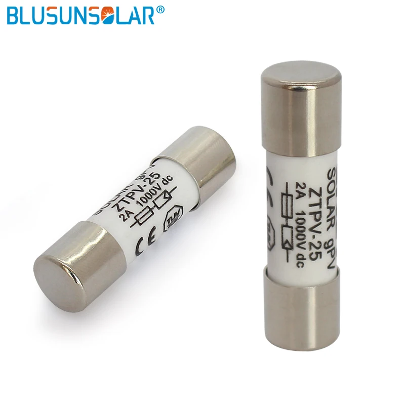 

100 pcs/lot High performance PV Solar Fuse 2-30A 1000VDC Fuse Link Fusible Solar System Safety Protector 10x38mm