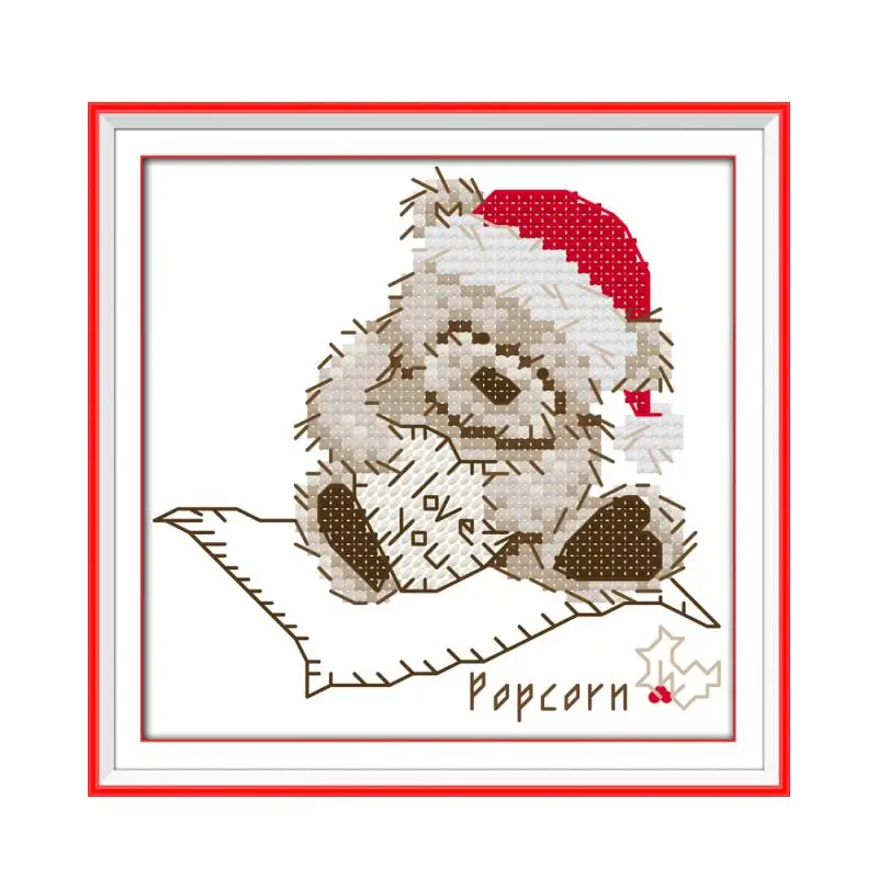 Joy Sunday Christmas вышивка крестиком DMC 11CT 14CT водорастворимый холст напечатанный Набор для вышивки крестиком Мультяшные узоры Наборы для вышивания - Цвет: Cross Stitch-K703
