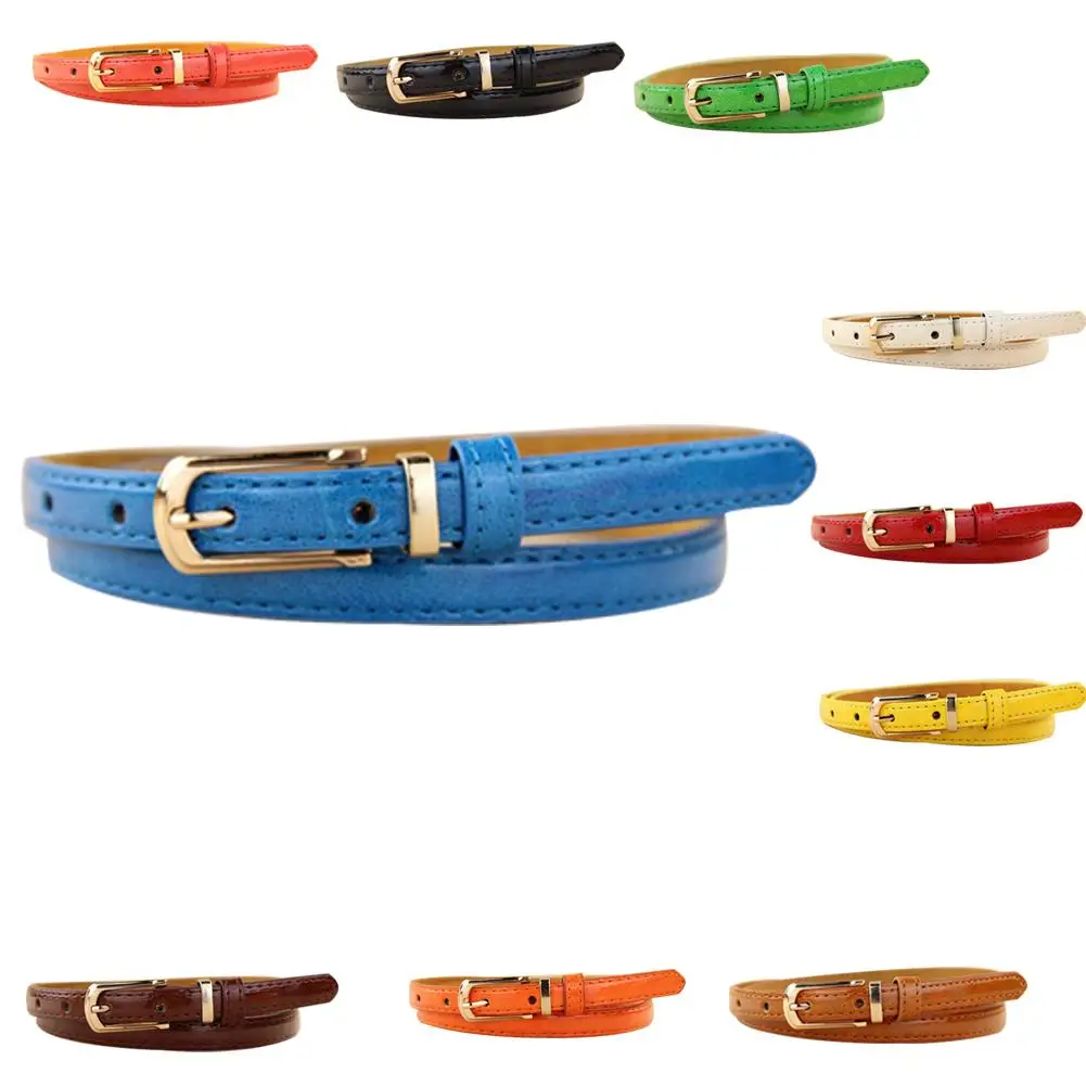 Корейский вариант новой кожи тонкий конфетных цветов ремень Двухслойный Кожаный