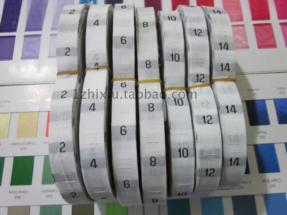 

Free shipping Kids GARMENT SIZE EMBROIDERED LABEL size pure tag,garment customized woven label clothing size tags 2000pcs a lot