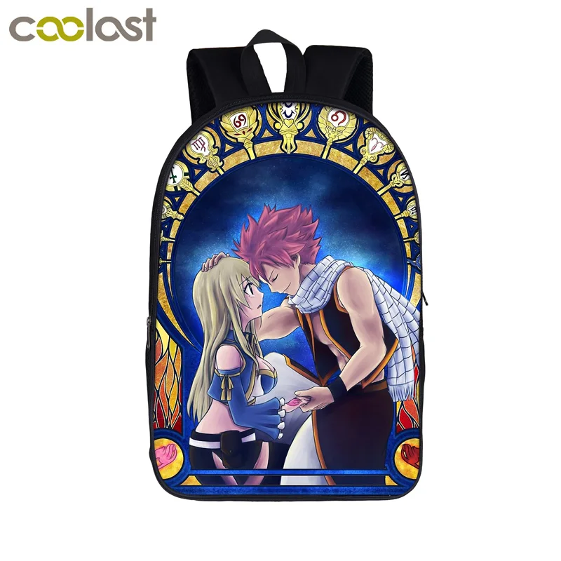 16FAIRYT04 Аниме Рюкзак "Хвост Феи" Natsu • Dragneel/Erza Scarlet школьные сумки для подростков мальчиков и девочек Школьный рюкзак для женщин и мужчин rucksac - Цвет: 16FAIRYT04