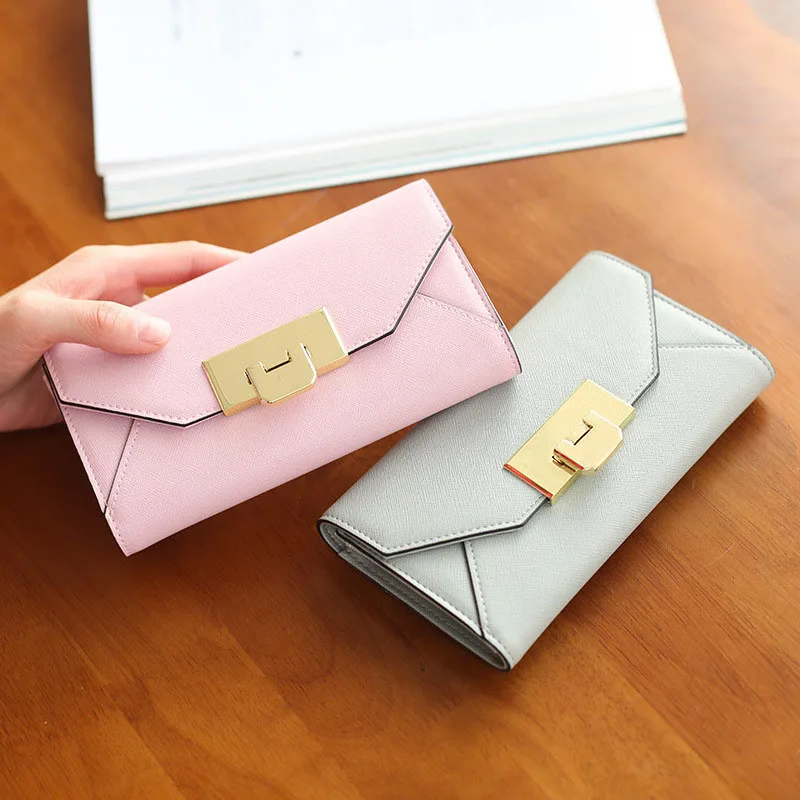 Женский Длинный кошелек кожаный повседневный с геометрическим узором и