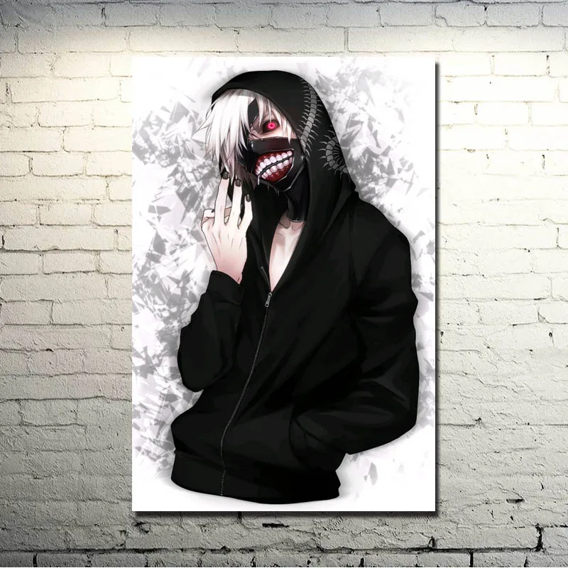 Kaneki-Токийский Гуль Re горячее японское аниме искусство шелковая ткань плакат