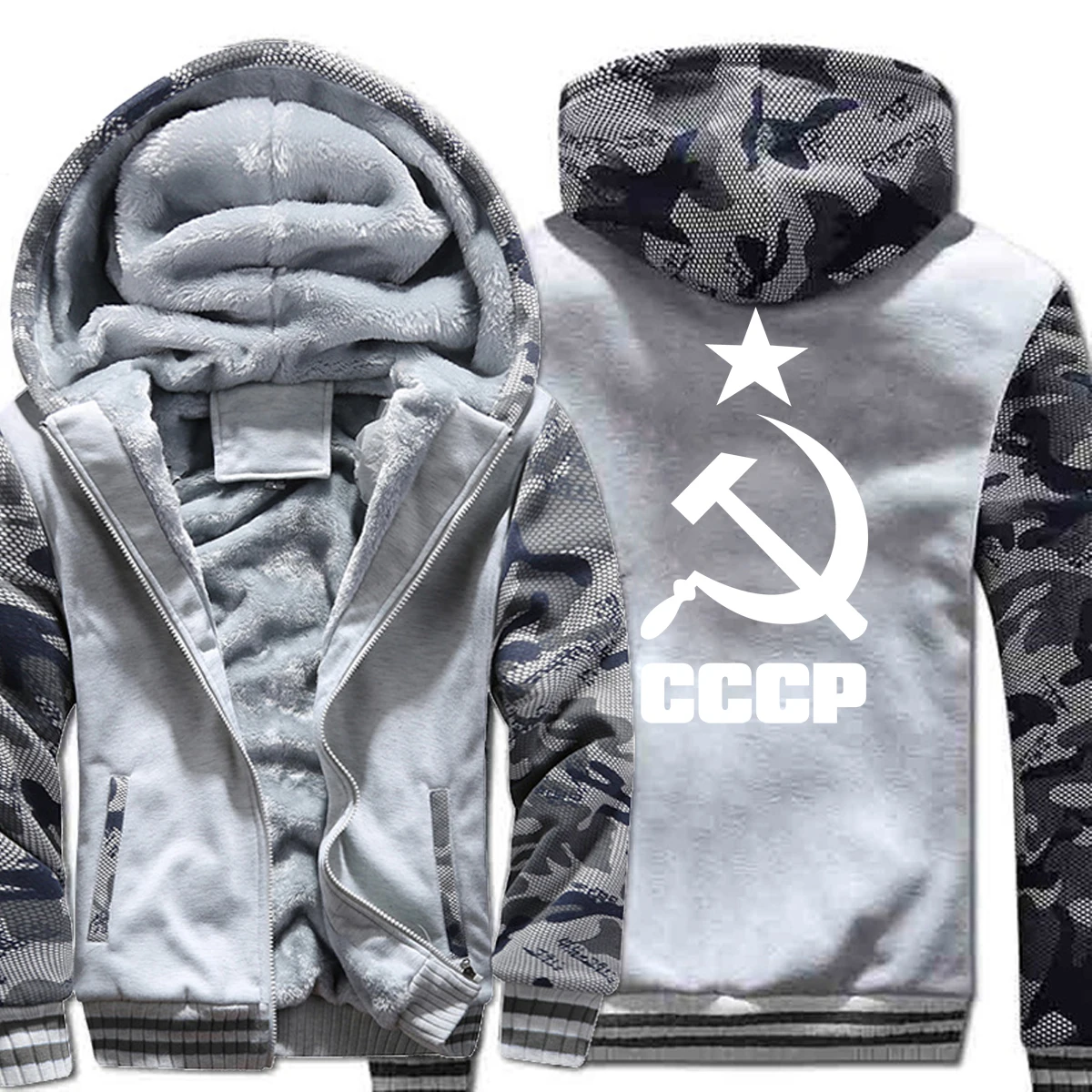 Мужская спортивная одежда толстовка с капюшоном из флиса принтом KGB в стиле