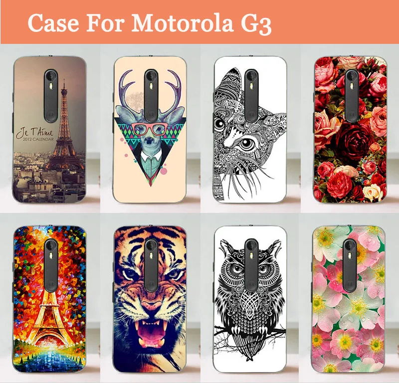 Цветной чехол для Motorola Moto G3 жесткий цветной из поликарбоната с рисунком G 3rd 3 Gen