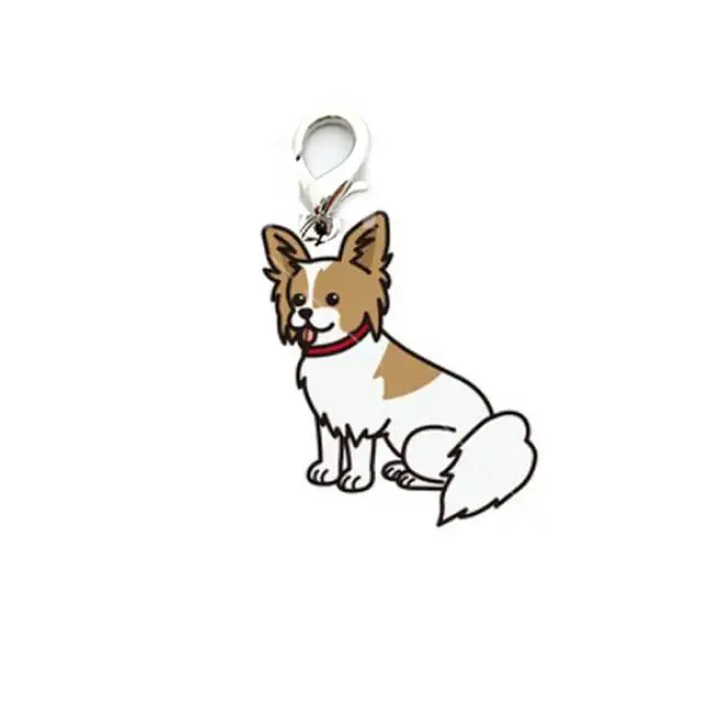 Small Papillon ПЭТ ID эмаль тег диск металлическое ожерелье-воротник кулон Шиба Papillon колли такса, Чихуахуа Мопс золотой ретривер@ 01 - Цвет: Small Papillon