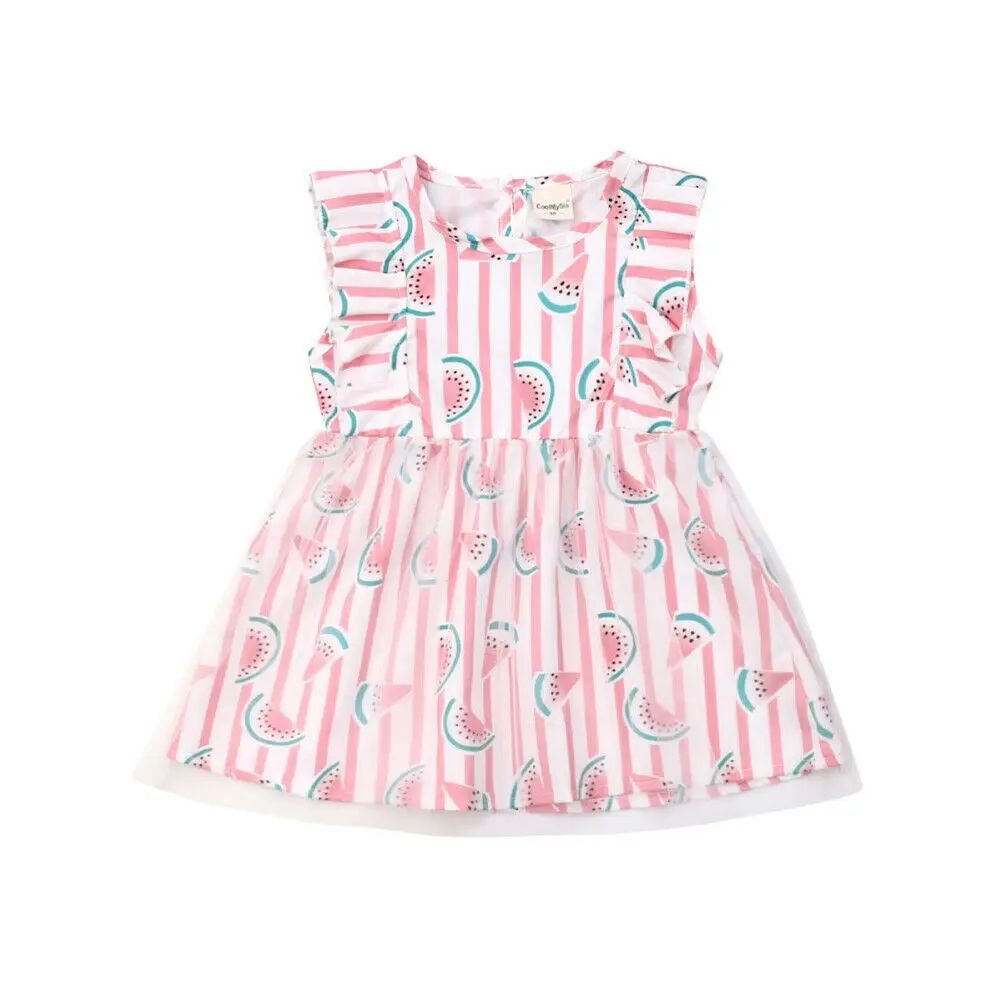 Toddler Baby Girl Lace Dress Sleeveless Watermelon Party Princess Summer Girs Clothes Sundress 1-6Y | Детская одежда и обувь