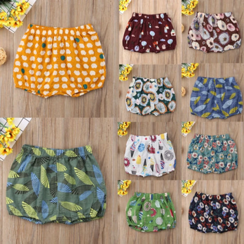 Шорты с принтом для новорожденных девочек и мальчиков штаны оборками шорты