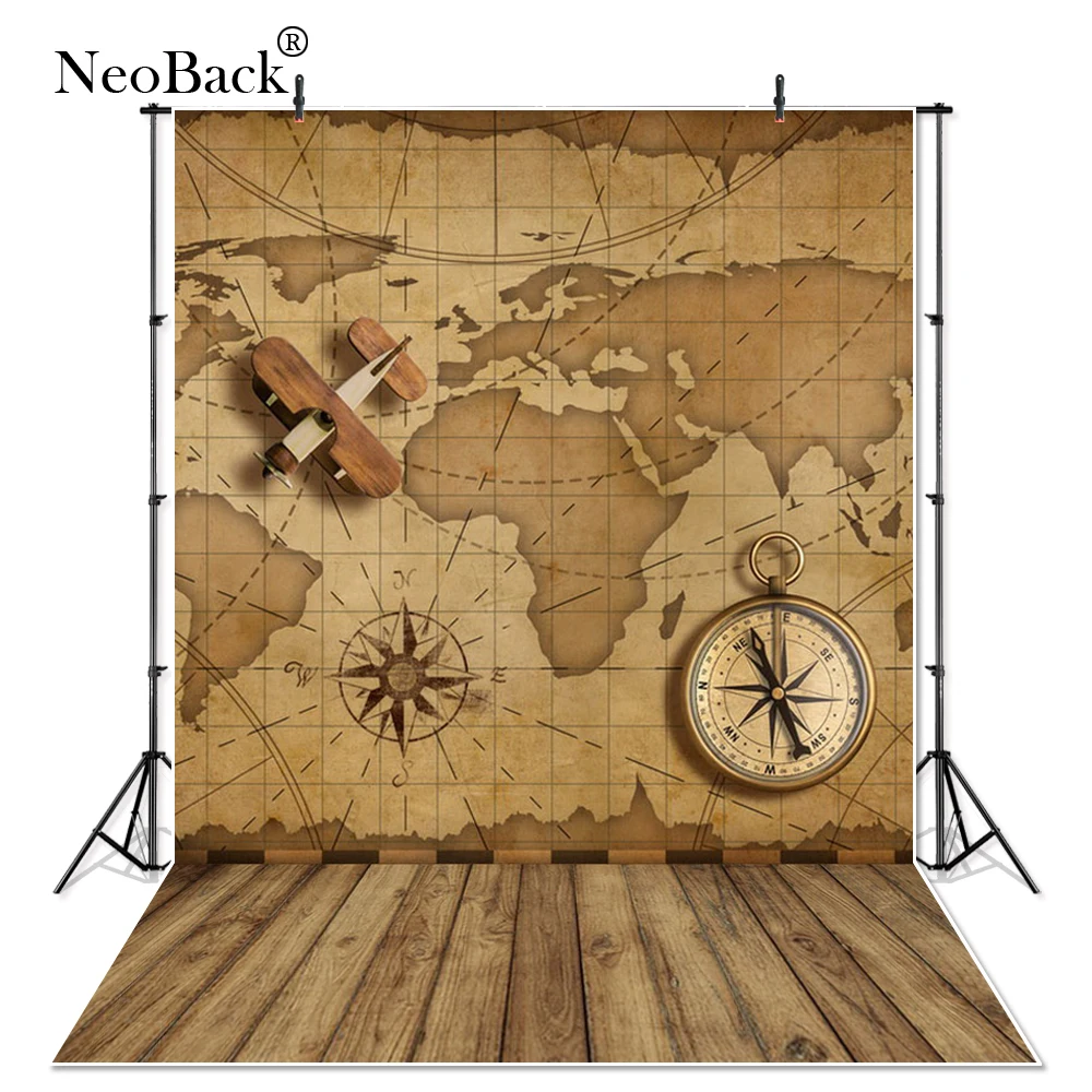 

NeoBack тонкий виниловый тканевый фон для фотосъемки новорожденных детей с изображением карты для студийной фотосъемки P1459