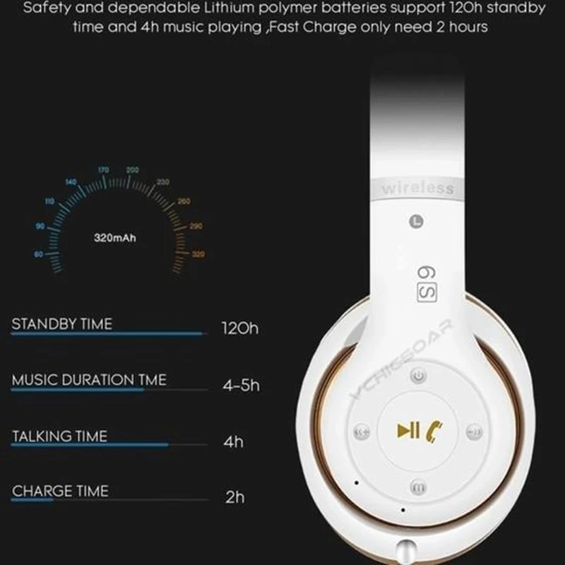 6S Bluetooth аудио наушники беспроводные HIFI шлем Аудио Bluetooth наушники стерео бас встроенный микрофон Сабвуфер гарнитура fone