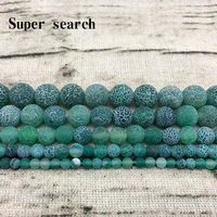 natural stone beads green weathered agat round loose ball 4681012mm diy handicraft jewelry bracelet necklace making