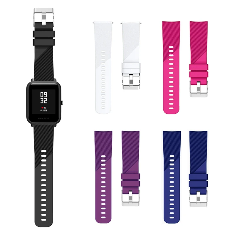 

Ремешок для часов Xiaomi Huami Amazfit Bip Bit, силиконовый браслет для смарт-часов, аксессуары для Amazfit Bip, 20 мм