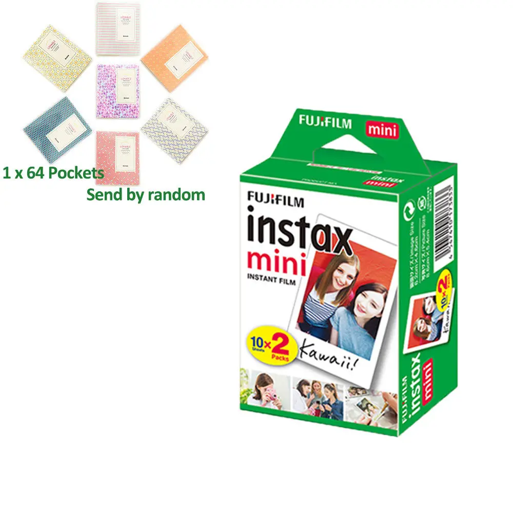 20 Sheet Пленка Fujifilm Instax Mini 20-200 листов Mini 8 белая фотобумага для камеры моментальной печати FUJI Mini 9 7s 25 70 90+ Бесплатный альбом - Цвет: 20 Sheet