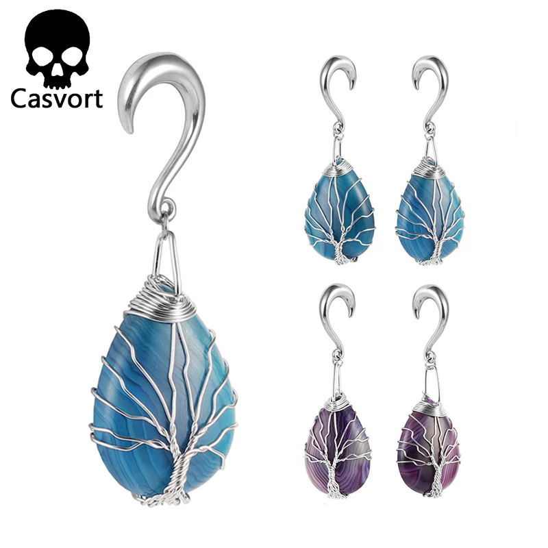 Casvort Новое поступление асимметричные затычки для ушей из натурального камня