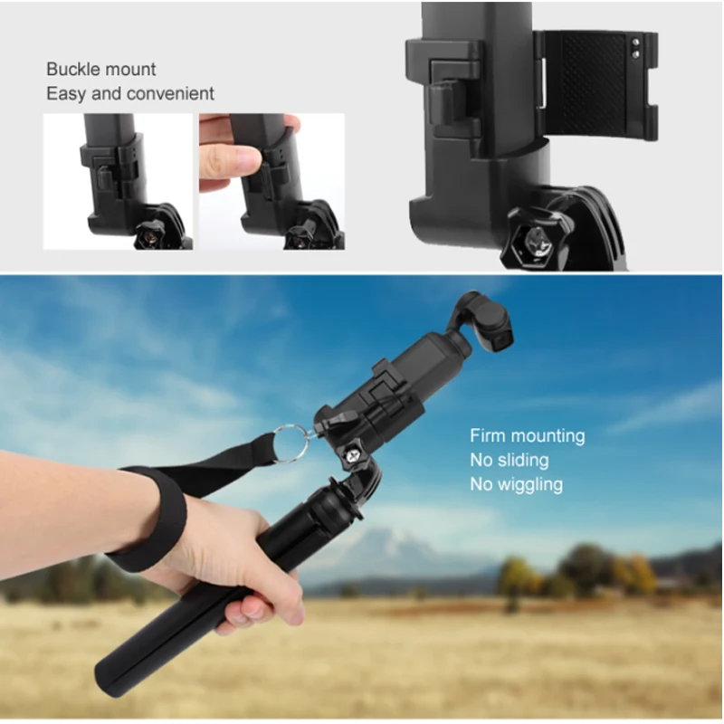 Улучшенная Пряжка адаптер для DJI OSMO POCKET с ремешком на запястье/шею 1/4 штатива gopro