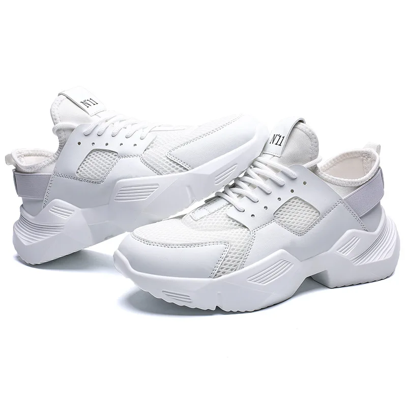 Harajuku men casual white chunky sneakers hip hop shoes male autumn thick bottom students walking zapatos hombre tenis trainers | Обувь