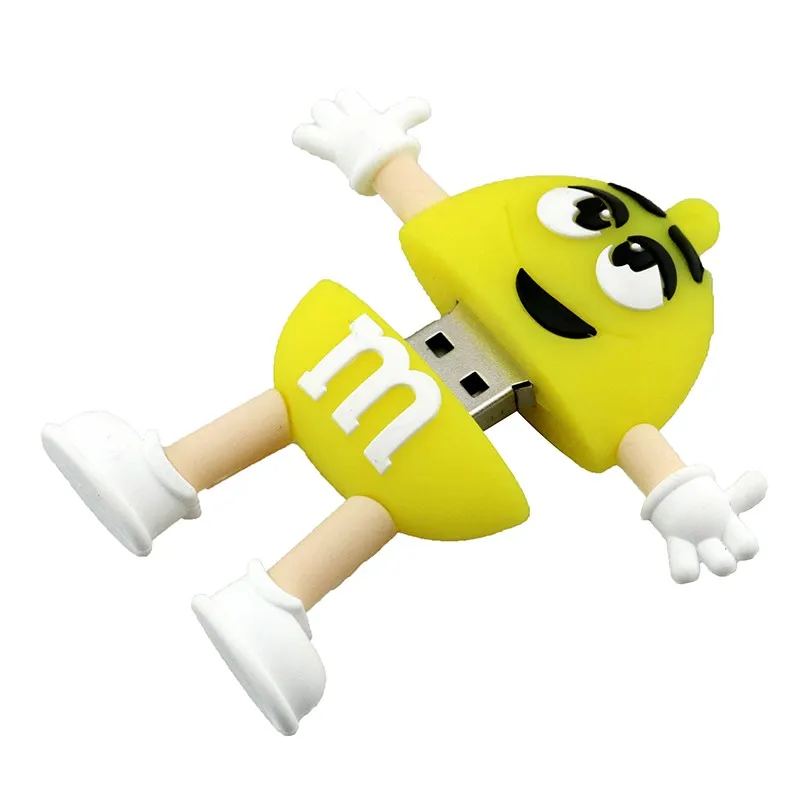 Прекрасный USB 2,0 мультфильм шоколад M&M радужные бобы конфеты USB флэш-накопитель 4 ГБ 8 г 16 ГБ 32 ГБ 64 Гб Флешка флэш-карта памяти подарки