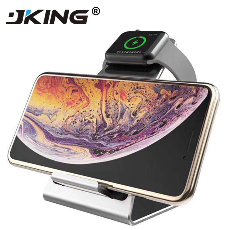 JKING High Quality Wireless Charger Qi standard Fast Charging for iPhone X 8 Plus Galaxy S8 S9 Apple Watch Wireless Charger