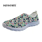 Женские кроссовки INSTANTARTS, сетчатые, с принтом собаки, плоская подошва, дышащие