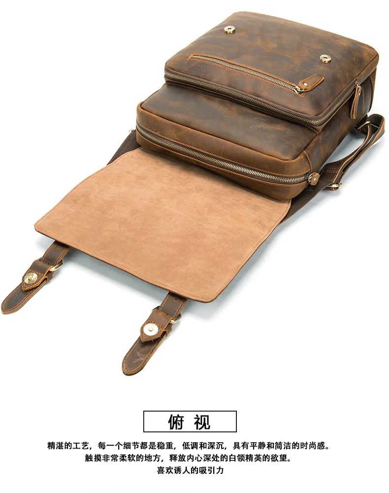 Высокое качество Crazy Horse воловья кожа первый слой рюкзак мужской Компьютерная сумка винтажные школьные рюкзаки натуральная кожа рюкзак мужской рюкзак