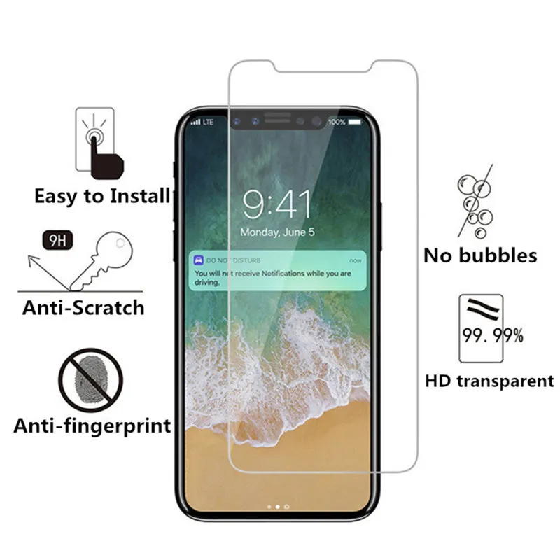 Защитное стекло для iPhone Xs Max XR Защитная пленка экрана 5S 5 4S SE 7 8 закаленное на X 6 6s Plus