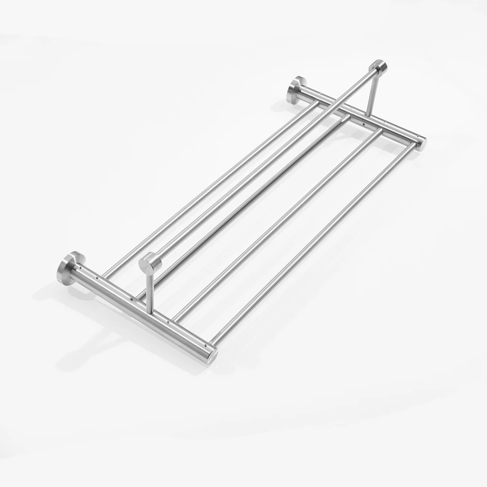 

Towel Rack SUS304 Stainless Steel Wall Mounted Bathroom Towel Holder Shelf With Towel Bar Chrome Towel Shelf Beelee BA18803N