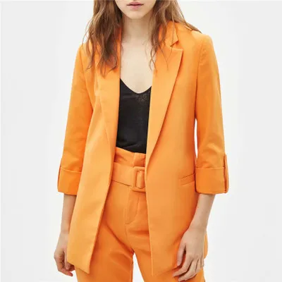 Фото 2019 Костюмы для работы с брюками OL комплект из двух предметов женщин Orangee 2019 Костюмы для работы с брюками OL комплект из двух предметов женщин Orangee