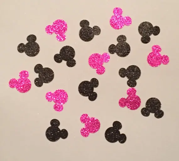 Блестящая Милая мышь детский душ день рождения Confettis Крещение стол Декор