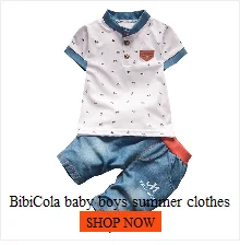 BibiCola/Лидер продаж, летние комплекты одежды для мальчиков детская одежда для мальчиков модная детская футболка+ джинсовые шорты костюмы из 2 предметов хлопковые спортивные костюмы