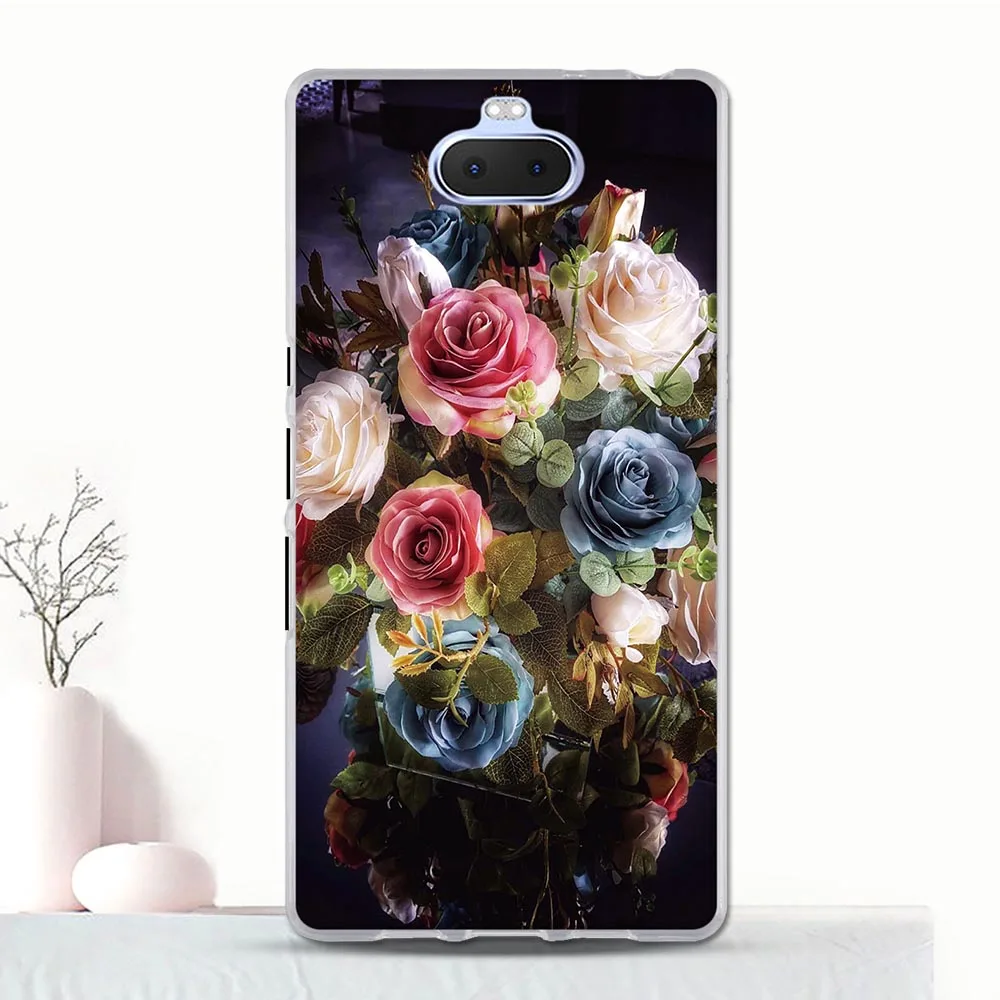 Мягкий ТПУ для Sony Xperia 10 Plus силиконовый бампер чехол 3D с машинным принтом телефона