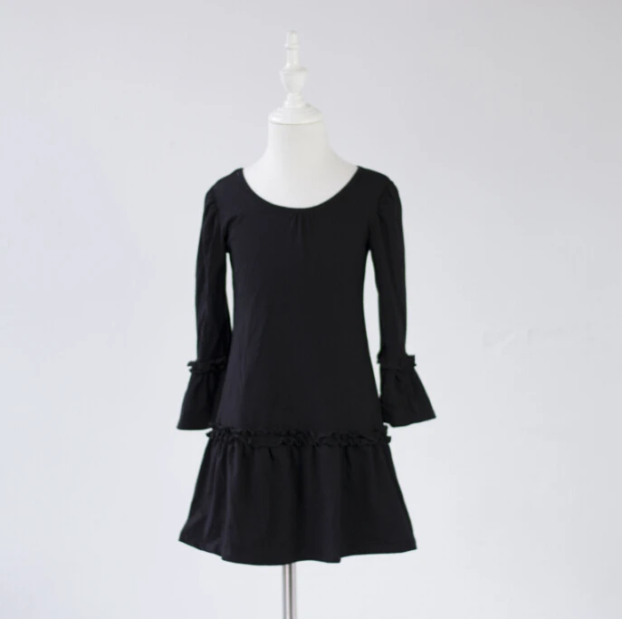 

Оптовая продажа; Эксклюзивная детская одежда для девочек; Черные детские хлопковые платья с длинными рукавами и оборками для детей; Повседн...