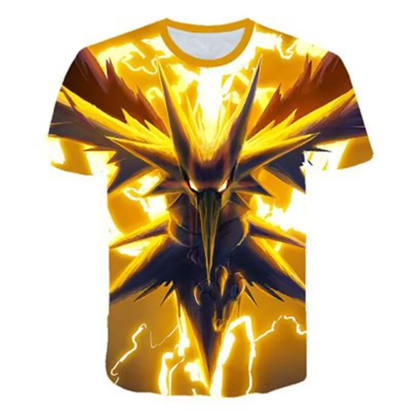 TS4112 New Movie Detective Pokemon Pikachu T shirt 3D Printed Children T-shirts Summer Tshirts Fashion Anime Cartoon Kids Clothes - Цвет: TS4112