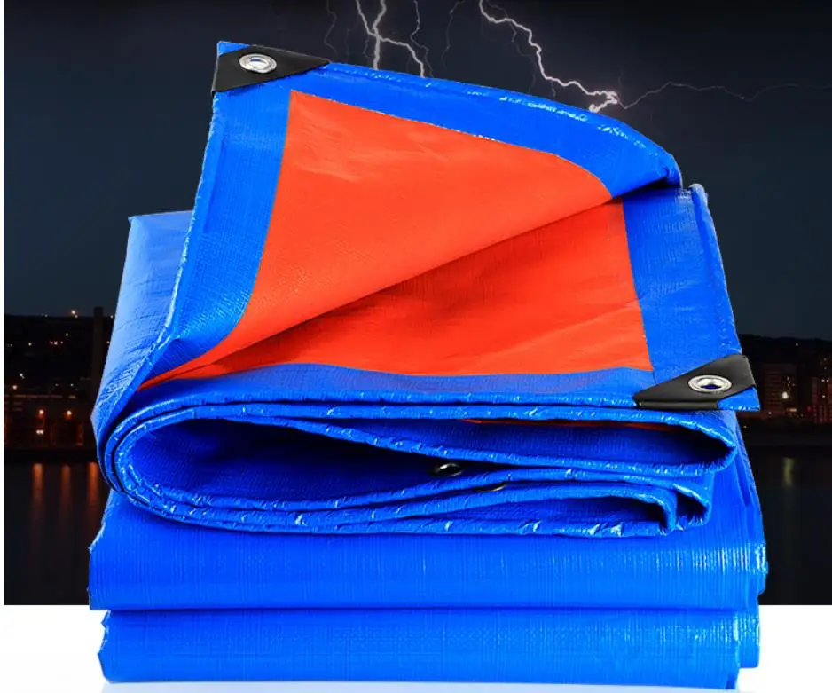 Multiple dimensions blue and orange outdoor goods cover canvas Waterproof material rain tarpaulin truck tarp | Аксессуары для