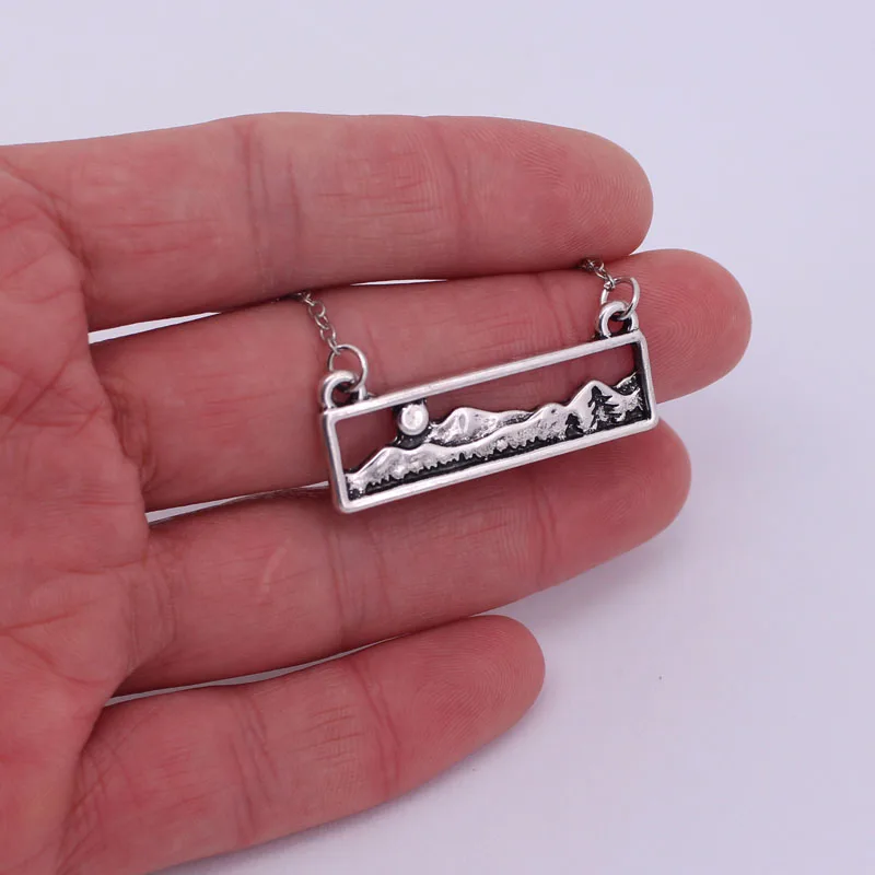 

hzew rectangle moonstone mountain range tree langscape pendant necklaceb langscape necklaces