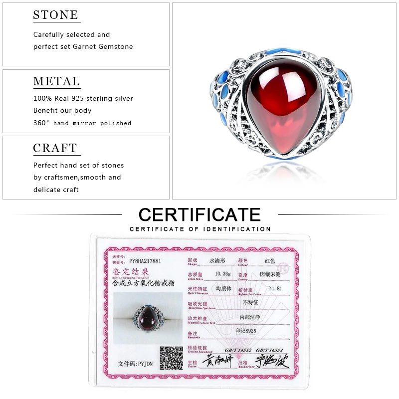 Женское кольцо из серебра с гранатом 7 карат|ring for|rings for womenrings women silver |