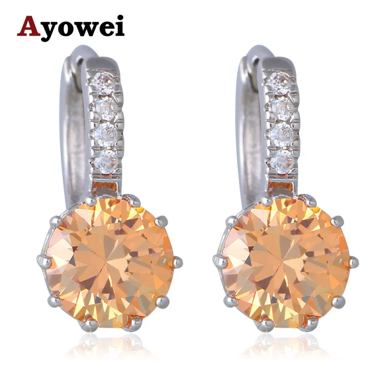 Женские серебряные украшения фантастические Morganote шампанское серьги-кольца с