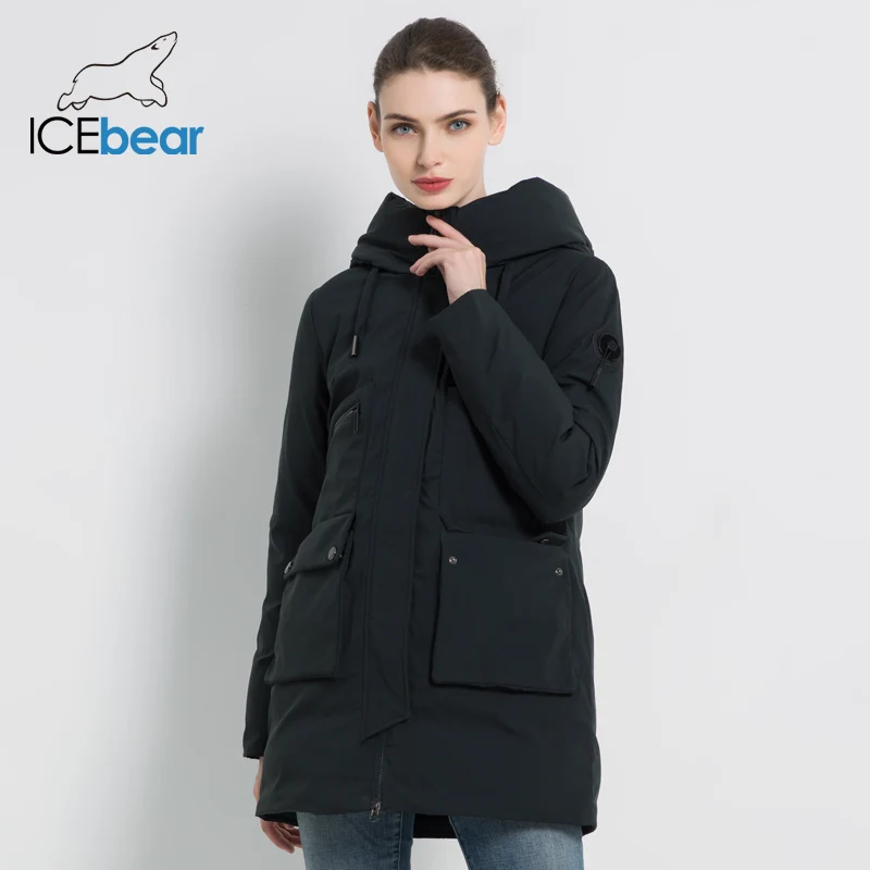 ICEbear 2019 новая зимняя куртка с капюшоном женское пальто мода женская одежда